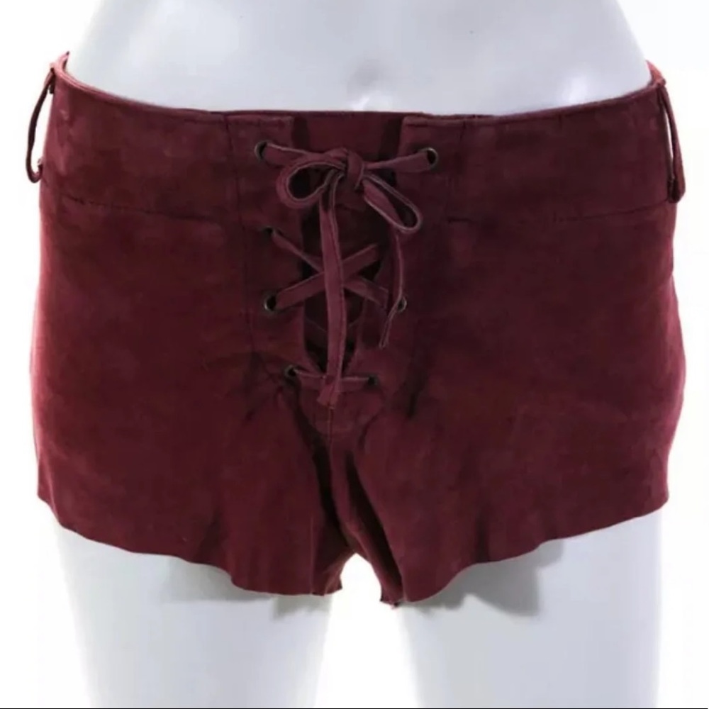 One teaspoon by free people leather suede shorts lace up size 2 xs